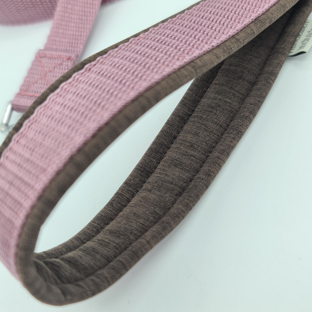 Leine mit weicher Handschlaufe altrosa mauve-braun
